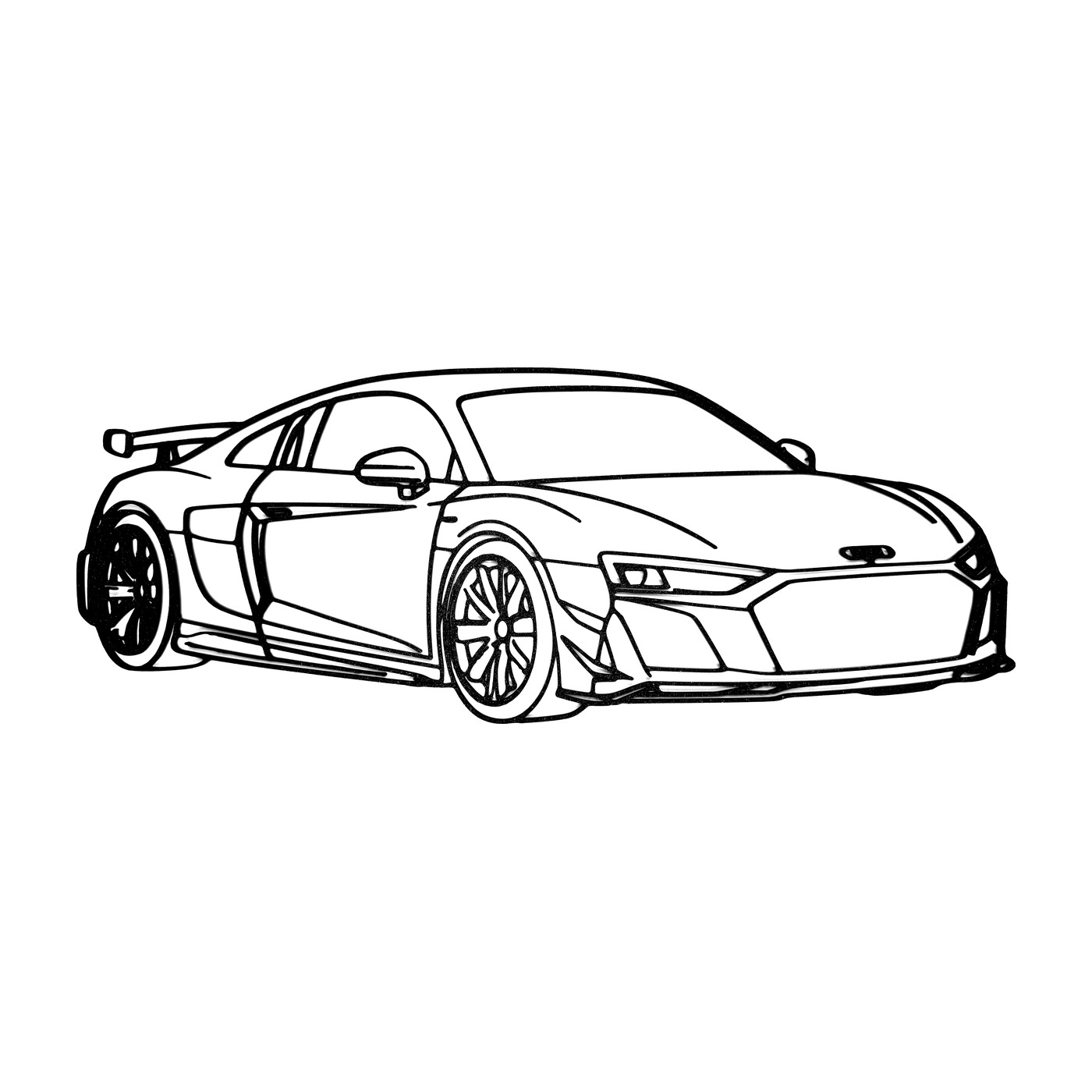 Audi R8 3D printed car silhouette wall art