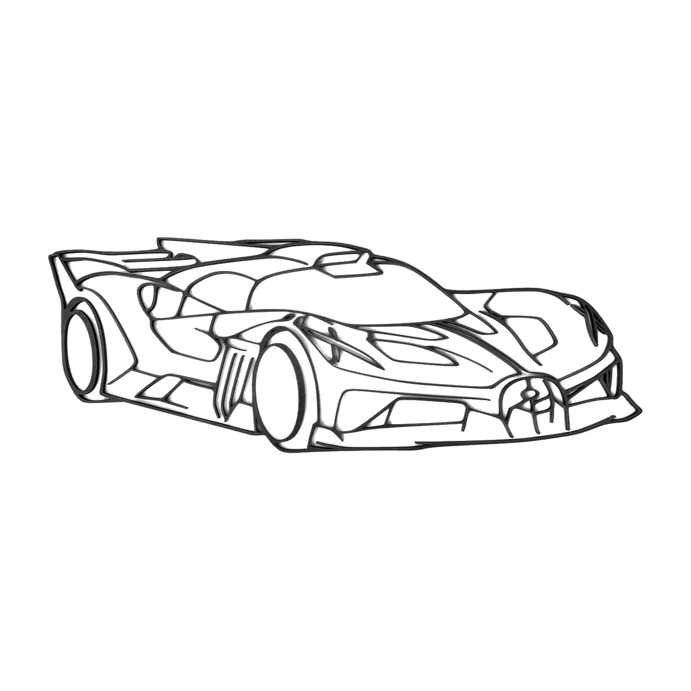 Bugatti Bolide Wall Art 3D printed car silhouette wall art