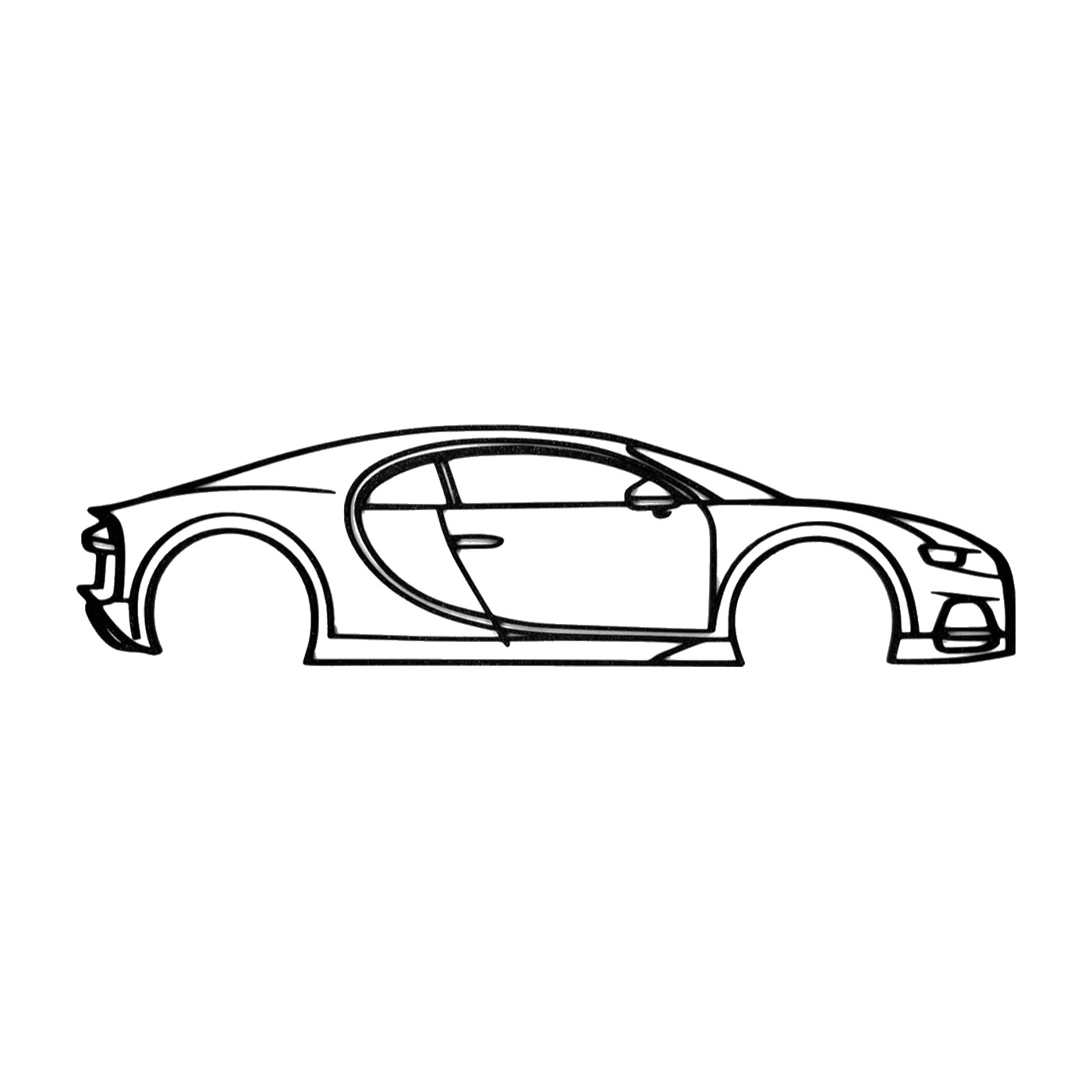 Bugatti Chiron Wall Art 3D printed car silhouette wall art