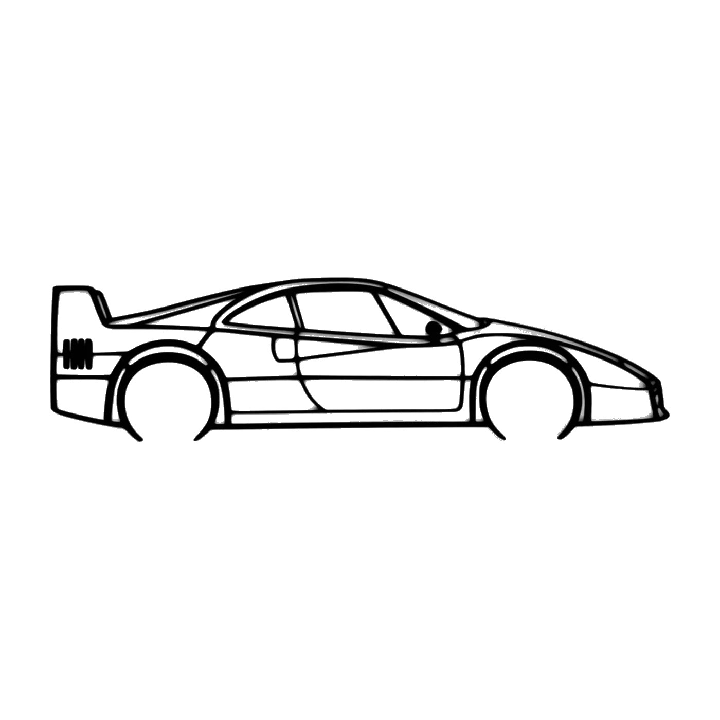 Ferrari F40 Wall Art 3D printed car silhouette wall art