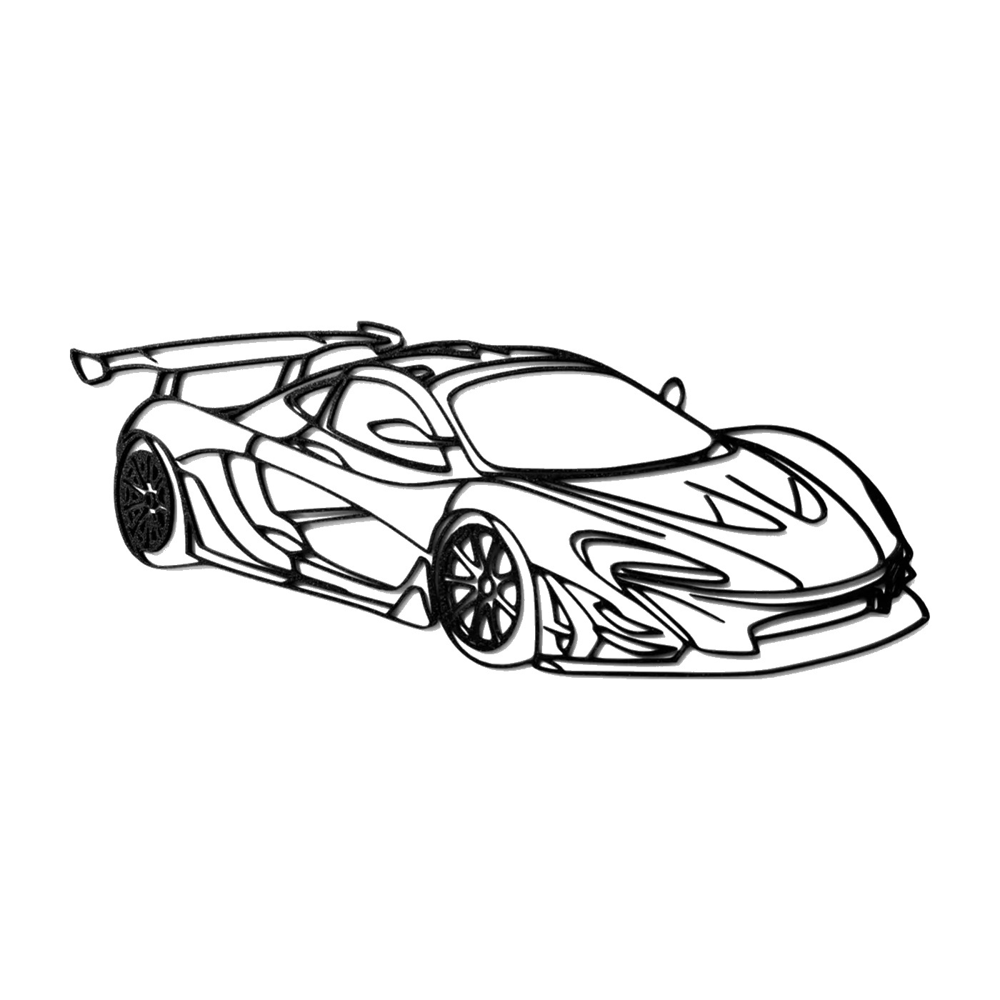 McLaren P1 GTR 3D printed car silhouette wall art