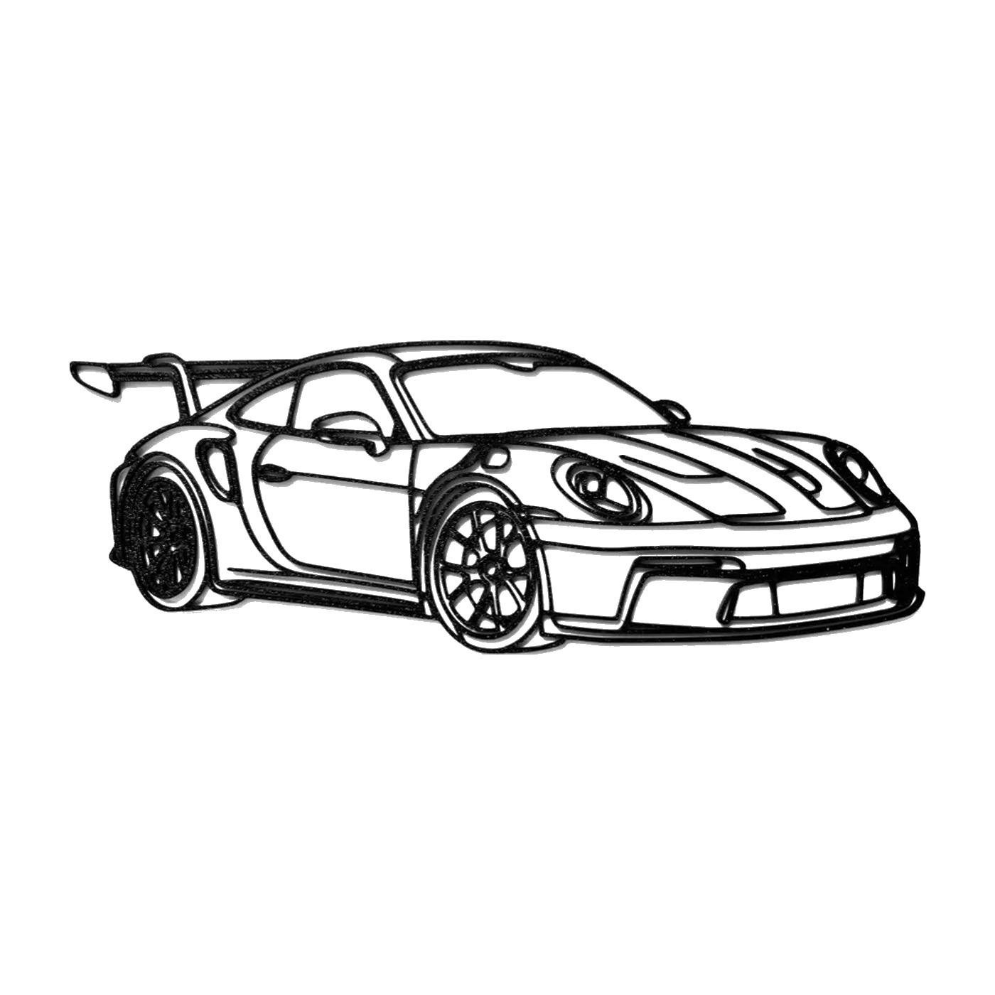 Porsche GT3 Wall Art 3D printed car silhouette wall art
